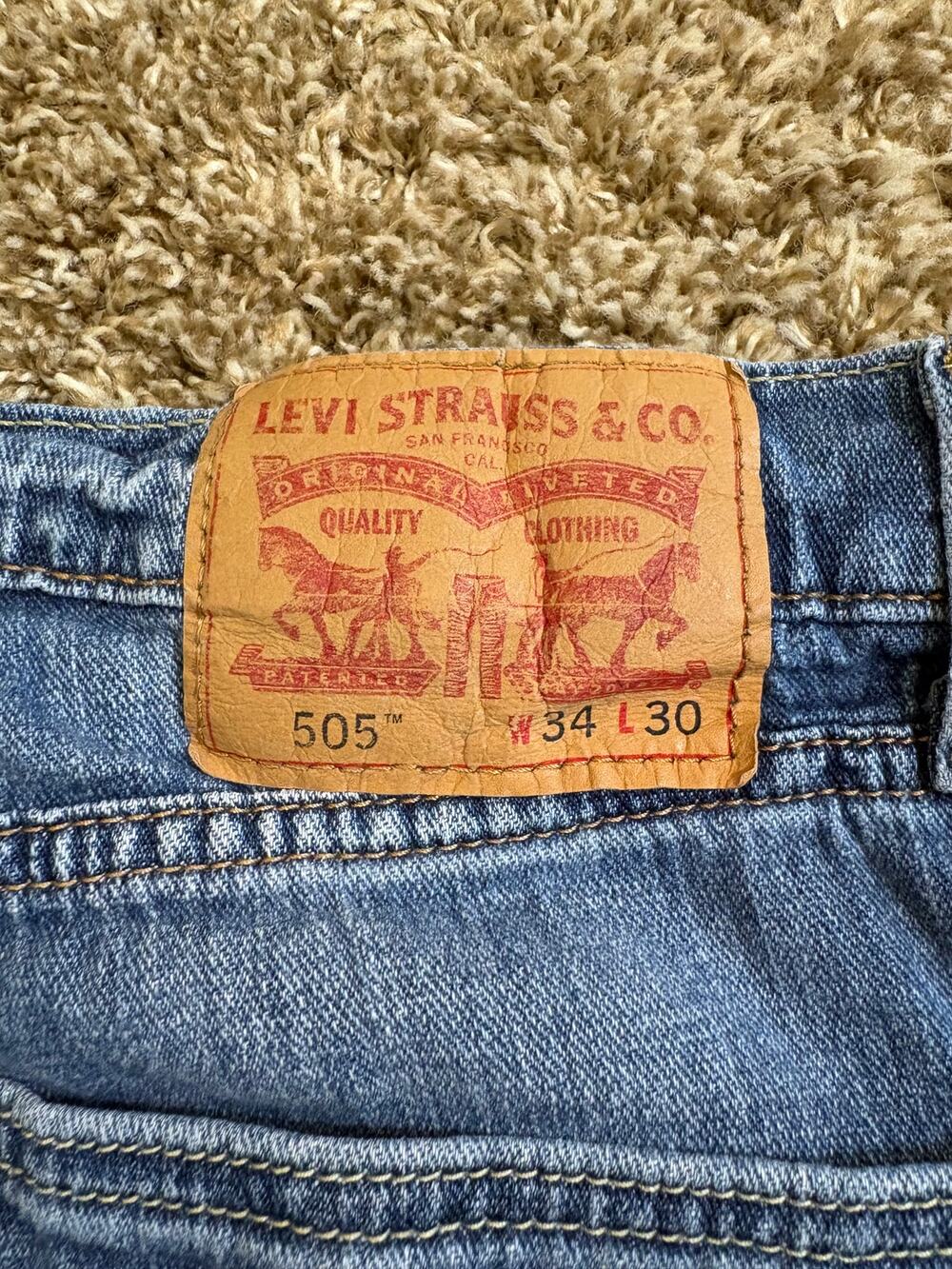 Levi's 505 Regular Fit Denim Jeans Size 34x30 Blue
